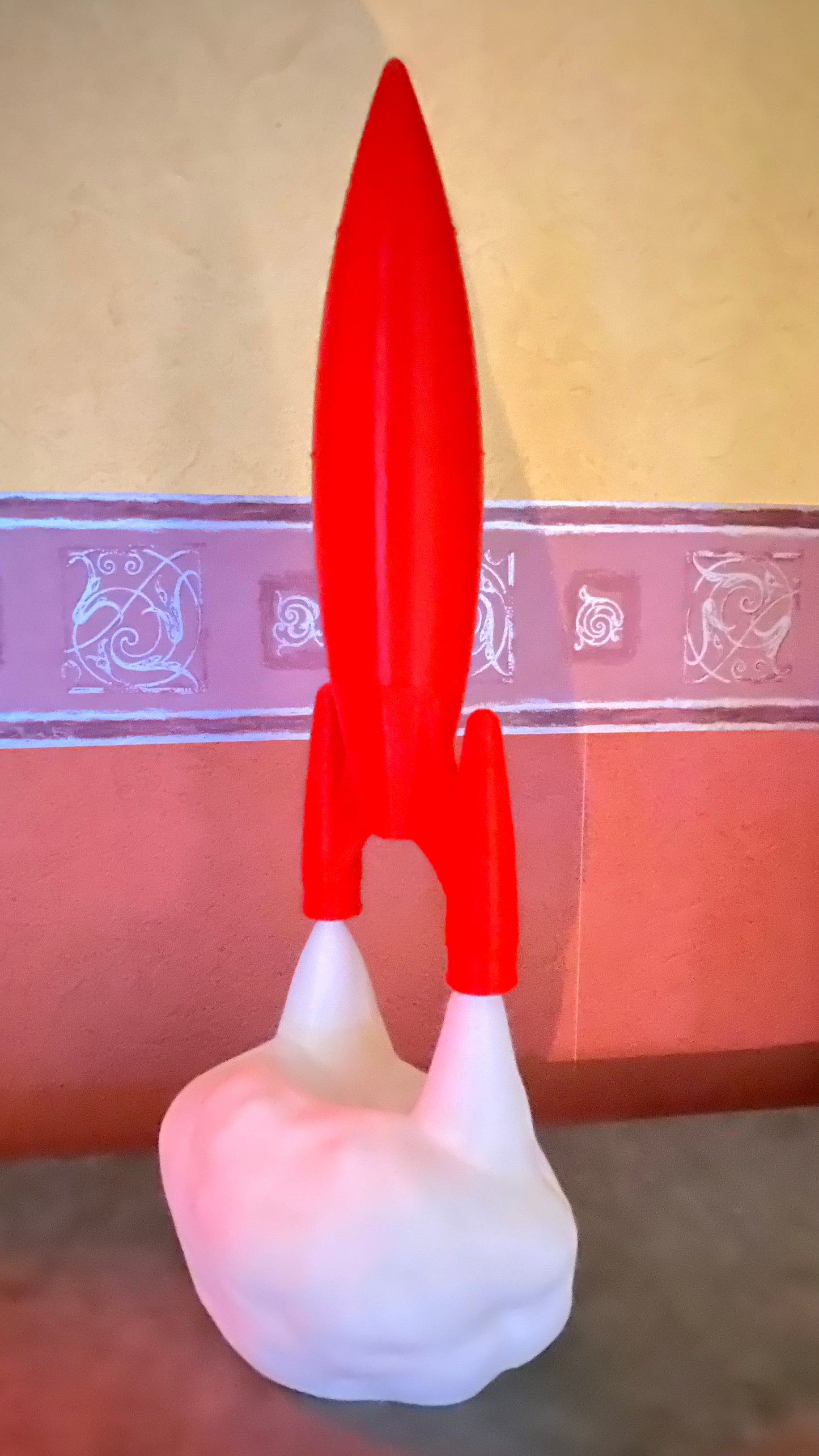 Impression 3D Fusée Rouge au Décollage