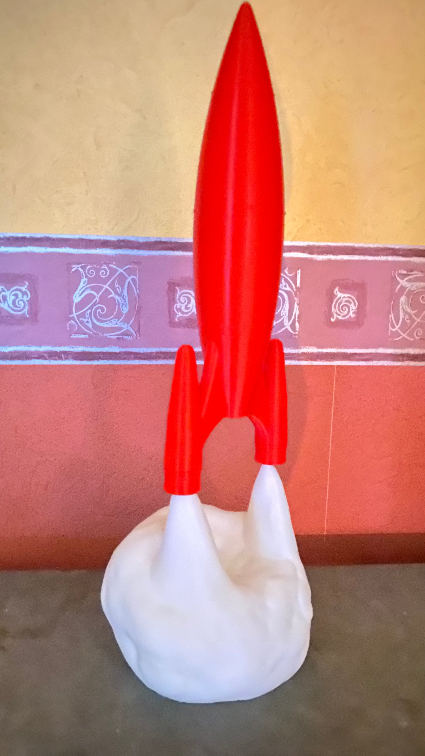 Impression 3D Fusée Rouge au Décollage