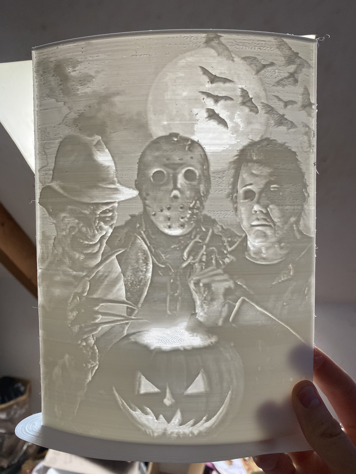 Lythophanie Michael Myers, Freddy Krueger, Jason Voorhees : Citrouille Éclairée