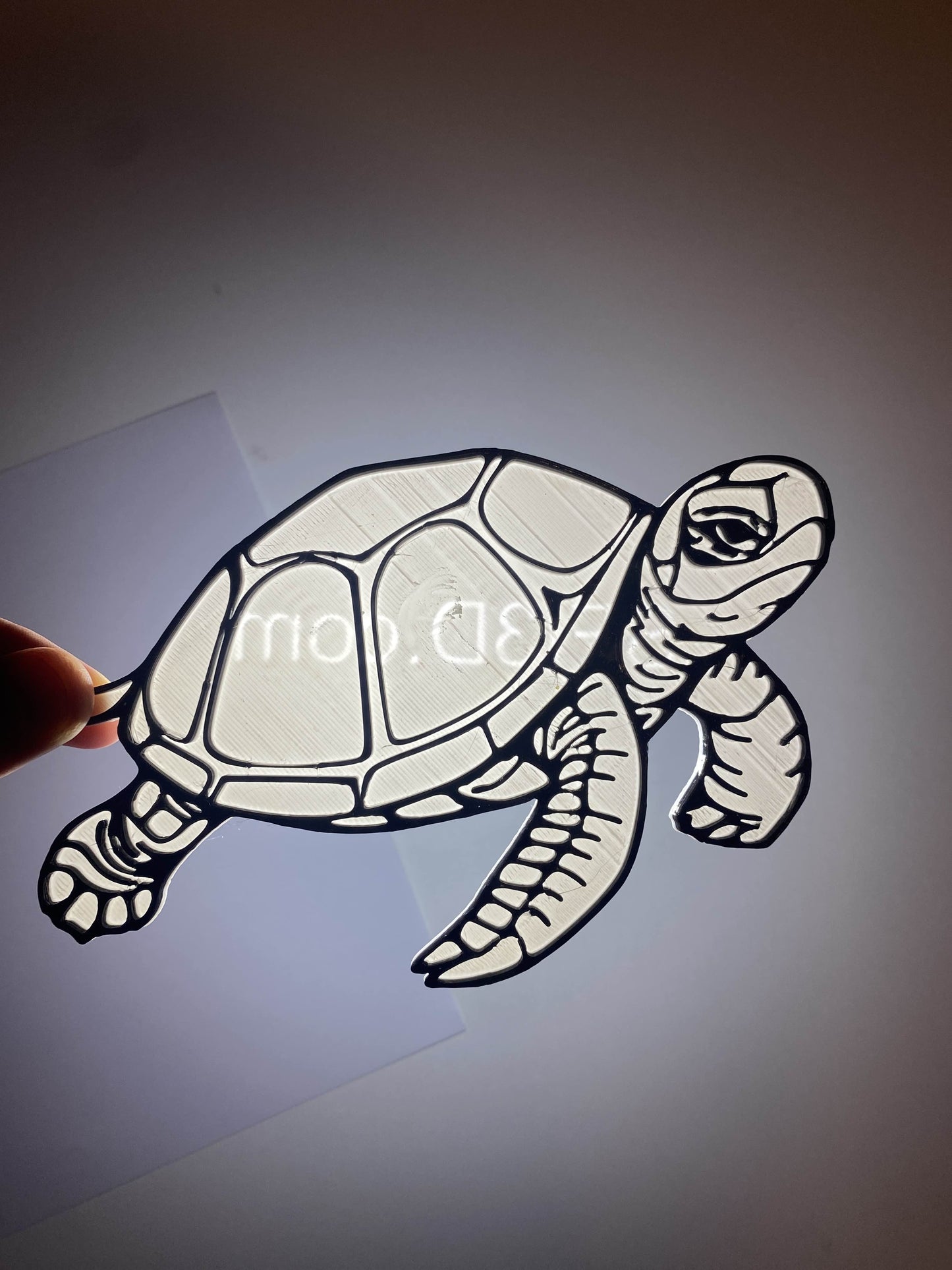 Tortue déco murale 3D – Art mural noir et blanc en impression 3D – Déco nature, océan, zen, chambre ou salon