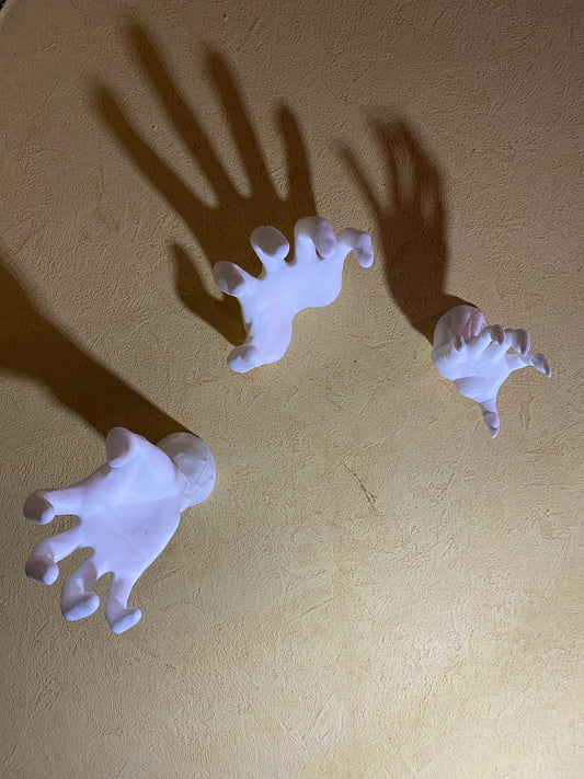 Lot de 3 Figurines Mains Sortant du Mur